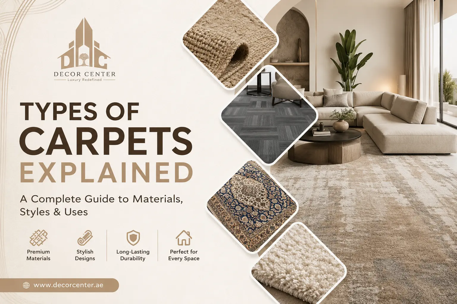 Types of Carpets Explained: A Complete Guide to Materials, Styles & Uses